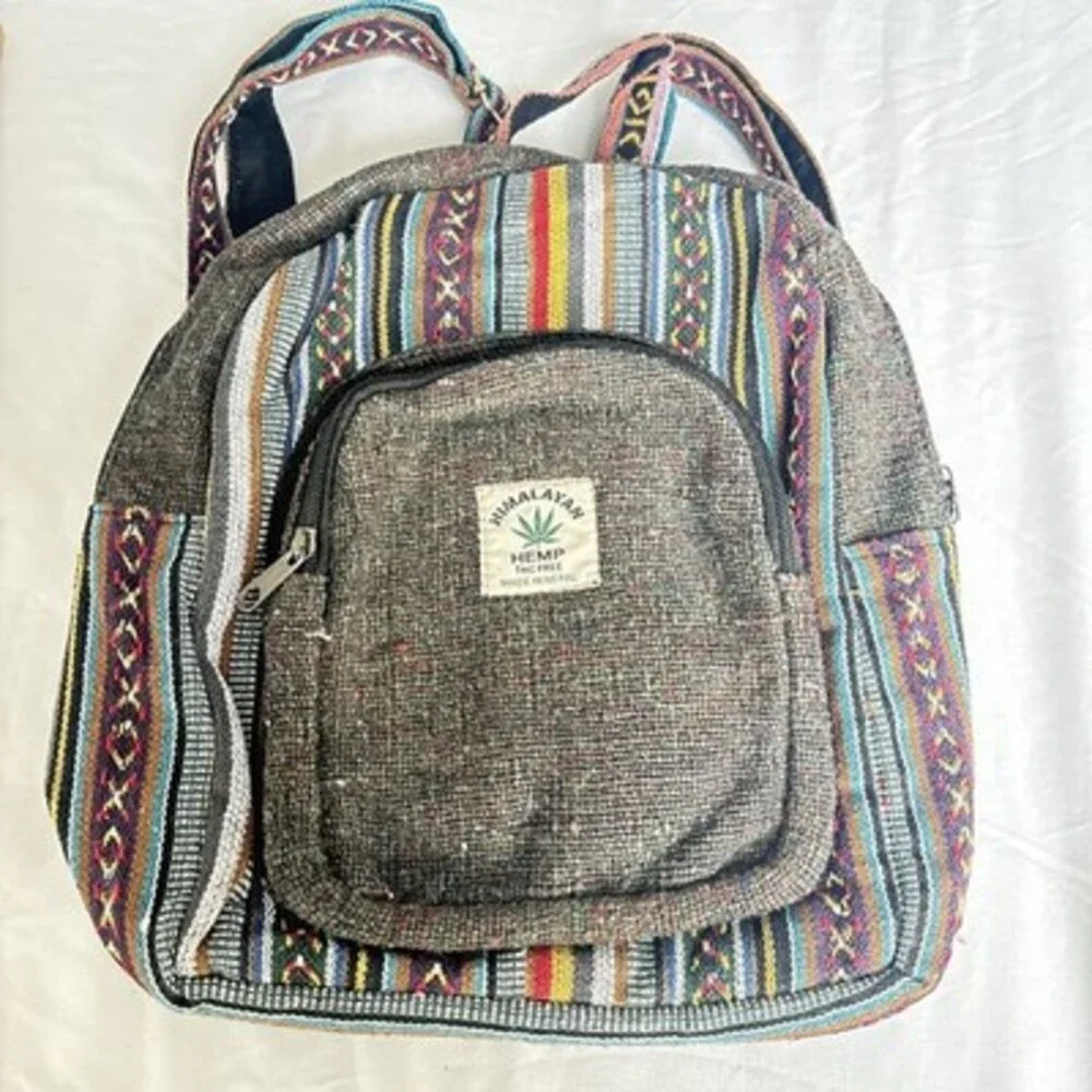 Handcrafted Nepal‎ Hemp Backpack | Boho Hippie Festival Bag